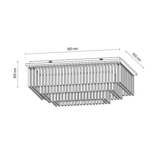 Plafonnier en Métal Chromé et Cristal Transparent, Incl. 19xLED Intégrée 3W,EUPHORIA,5971928
