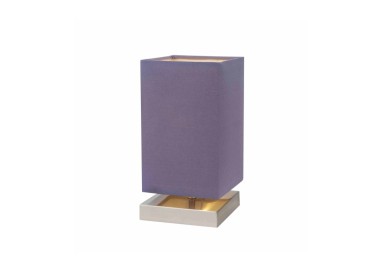 Lampe de Table en Tissu Violet et Métal Satiné ,1xE14 Max.40W,NANGA,7070114