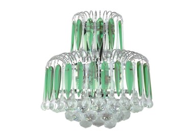 Applique en Métal Chromé, Verre Transparent et Vert,2xE14 Max.40W,GRENADA,5100209