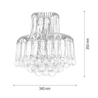 Applique en Métal Chromé, Verre Transparent et Vert,2xE14 Max.40W,GRENADA,5100209