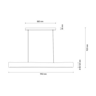 Suspension en Bois de Pin teinté Gris et Métal Noir ,1xLed 24V, 33W Intégrée, avec variateur tactile, LUCAS,69670104