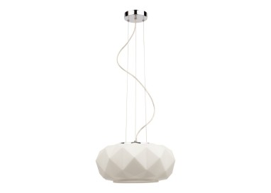 Suspension en Métal Chromé et Verre Blanc ,1xE27 Max.60W,TERRA,9902102