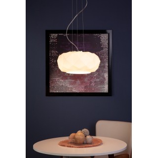 Suspension en Métal Chromé et Verre Blanc ,1xE27 Max.60W,TERRA,9902102
