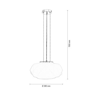 Suspension en Métal Chromé et Verre Blanc ,1xE27 Max.60W,TERRA,9902102