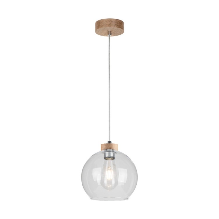 Suspension en Bois de Chêne Huilé et Verre Transparent ,1xE27 Max.60W,LAGUNA WOOD,18710174 Suspension en Bois de Chêne Huilé et Verre Transparent ,1xE27 Max.60W,LAGUNA WOOD,18710174