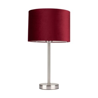 BRITOP,Lampe à poser Cylindre en Velours Bordeaux, Abat jours diam 25 cm,  SCARLETT,7755027