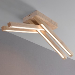 Plafonnier en Bouleau, 4xLED 24V, 18W Intégrée,LINUS CROSSED,2246460