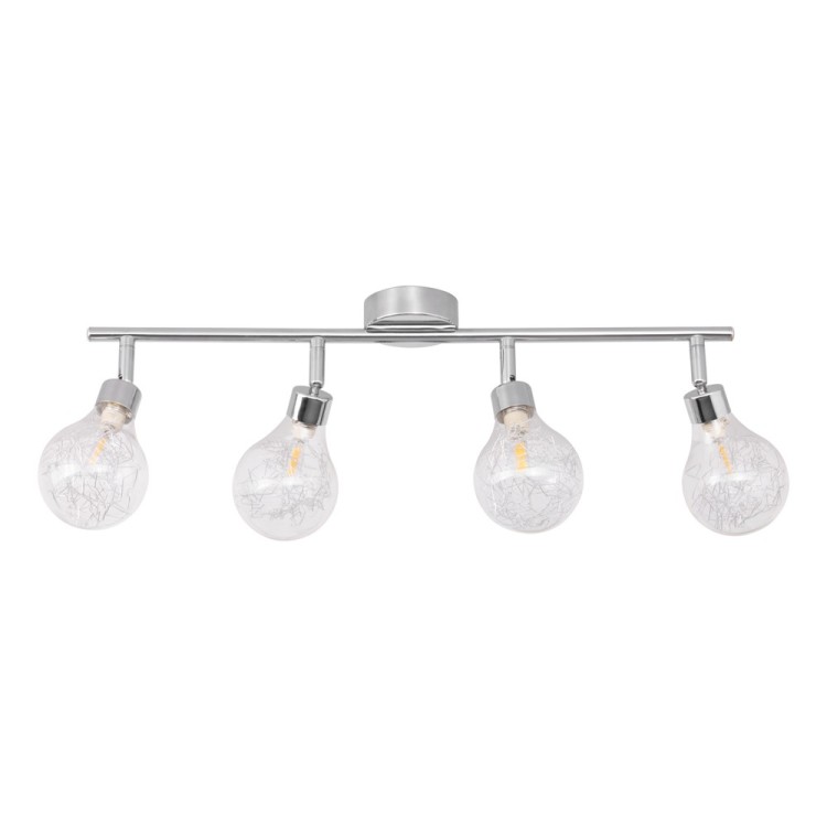 Plafonnier en Métal Chromé et Verre Transparent ,Incl.4xG9 Max.28W,BULBS,2507428 Plafonnier en Métal Chromé et Verre Transparent ,Incl.4xG9 Max.28W,BULBS,2507428