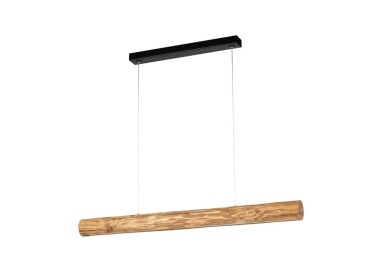 Suspension en Bois de Pin teinté Brun et Métal Noir ,1xLED 24V Intégrée, 25,5W, avec variateur tactile, LUCAS,69480104