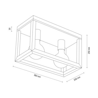 BRITOP,Plafonnier en Chêne huilé, Design Rectangulaire, KAGO,9154274