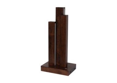 Lampe de Table en Bois de Hêtre couleur Noyer,3xLED 24V, 16W Intégrée,avec variateur tactile,MANHATTAN,7481976