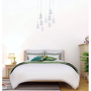 Suspension en Métal Chromé et Céramique Blanche ,9xG4 Max.20W,JOELLE,1870902