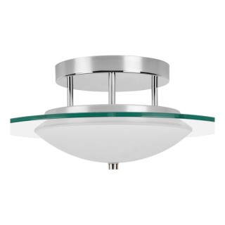 Plafonnier en Métal Chromé et Verre Blanc-Transparent ,1xLed 22W Intégrée,MINNESOTA,9250128