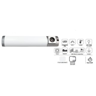Réglette LED sous meuble cuisine 5W avec prise 2P+T – 260 lumens – 4000K – 449 mm – interrupteur intégré