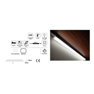 Réglette LED extra-fine 550 lm – 4000K – sous meuble cuisine – interconnectable – 505 mm – prise secteur
