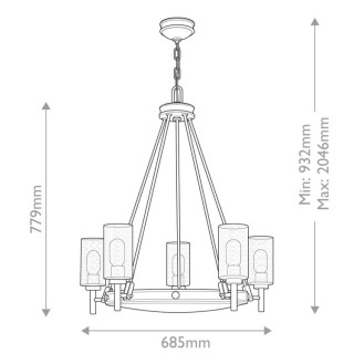 Collier Lustre 5 Lumières - Luminaire Elstead Lighting