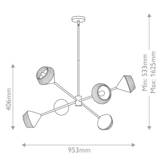 Alora Mood Daphne Lustre Elstead Lighting