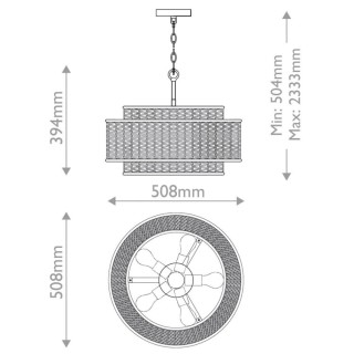 Quoizel Teton Suspension 5 Lumières Elstead