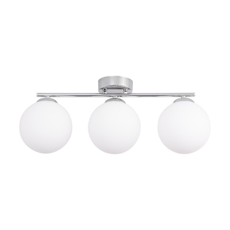 Tilo Plafonnier 3xE14 max. 25W Métal Chromé/Verre Blanc Tilo Plafonnier 3xE14 max. 25W Métal Chromé/Verre Blanc