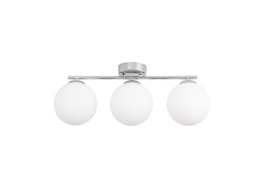 Tilo Plafonnier 3xE14 max. 25W Métal Chromé/Verre Blanc