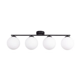 Tilo Plafonnier 4xE14 max. 25W Métal Noir/Verre Blanc