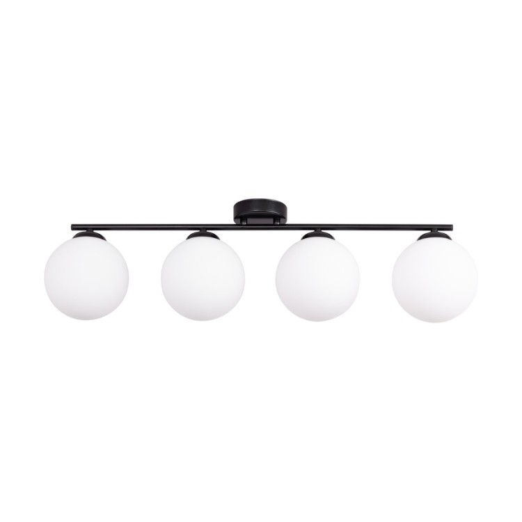 Tilo Plafonnier 4xE14 max. 25W Métal Noir/Verre Blanc Tilo Plafonnier 4xE14 max. 25W Métal Noir/Verre Blanc
