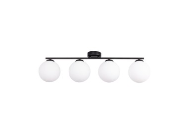 Tilo Plafonnier 4xE14 max. 25W Métal Noir/Verre Blanc