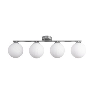Tilo Plafonnier 4xE14 max. 25W Métal Chromé/Verre Blanc