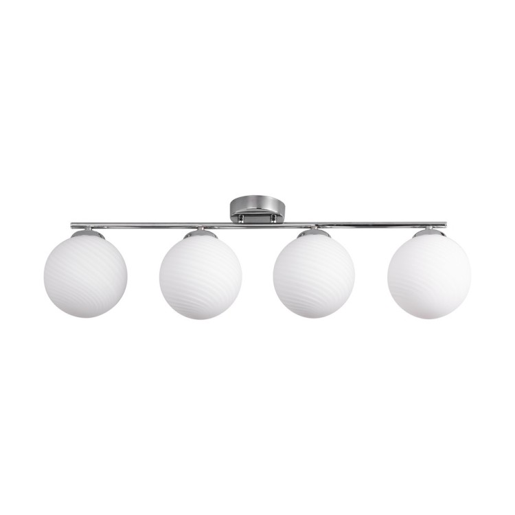 Tilo Plafonnier 4xE14 max. 25W Métal Chromé/Verre Blanc Tilo Plafonnier 4xE14 max. 25W Métal Chromé/Verre Blanc
