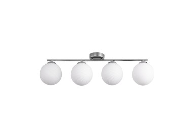 Tilo Plafonnier 4xE14 max. 25W Métal Chromé/Verre Blanc
