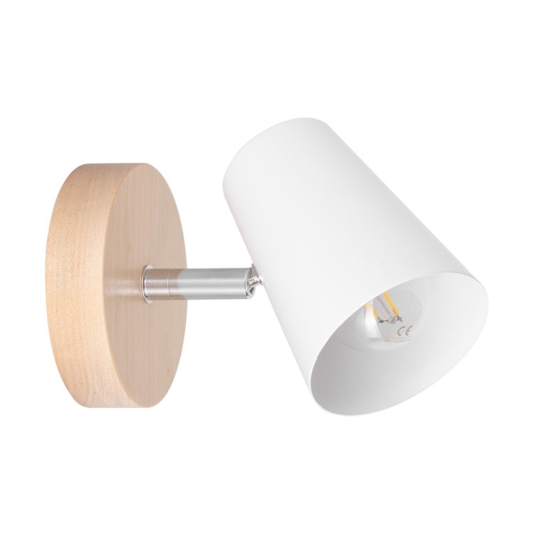 Astrid Applique 1xE14 max. 40W Bois de Bouleau/Métal Blanc Astrid Applique 1xE14 max. 40W Bois de Bouleau/Métal Blanc