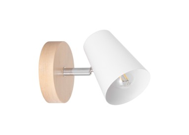 Astrid Applique 1xE14 max. 40W Bois de Bouleau/Métal Blanc