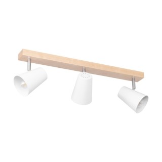 Astrid Plafonnier 3xE14 max. 40W Bois de Bouleau/Métal Blanc