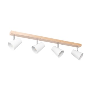 Astrid Plafonnier 4xE14 max. 40W Bois de Bouleau/Métal Blanc