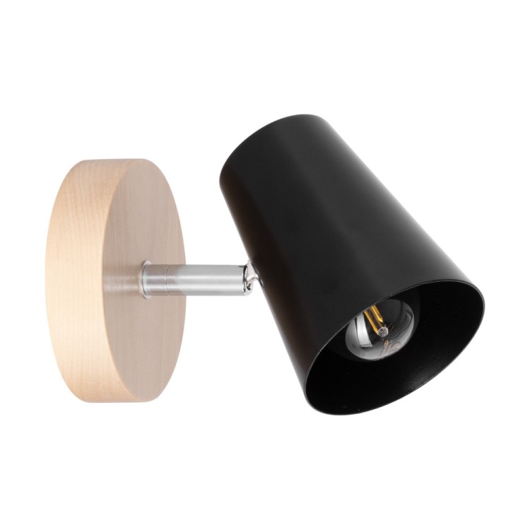 Astrid Applique 1xE14 max. 40W Bois de Bouleau/Métal Noir Astrid Applique 1xE14 max. 40W Bois de Bouleau/Métal Noir