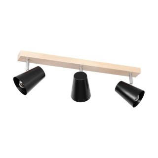 Astrid Plafonnier 3xE14 max. 40W Bois de Bouleau/Métal Noir