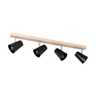 Astrid Plafonnier 4xE14 max. 40W  Bois de Bouleau/Métal Noir
