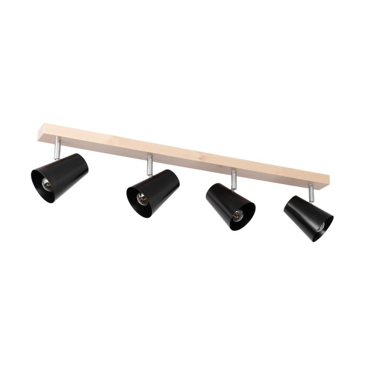 Astrid Plafonnier 4xE14 max. 40W Bois de Bouleau/Métal Noir Astrid Plafonnier 4xE14 max. 40W Bois de Bouleau/Métal Noir