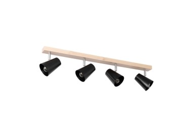 Astrid Plafonnier 4xE14 max. 40W  Bois de Bouleau/Métal Noir