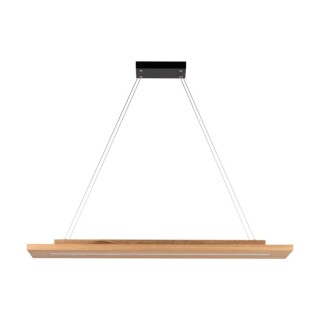 Tribe Lampe Suspendue 2x 11,5W LED 1829lm 3000K, 24V Intégré Métal Noir/Hêtre Huilé/Variateur Tactile