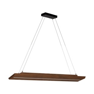 Tribe Lampe Suspendue 2x 11,5W LED 1829lm 3000K, 24V Intégré Métal Noir/Pin Teinté Noyer/Variateur Tactile