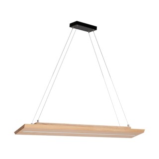 Tribe Lampe Suspendue 2x 11,5W LED 1829lm 3000K, 24V Intégré Métal Noir/Chêne Huilé/Variateur Tactile