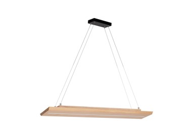 Tribe Lampe Suspendue 2x 11,5W LED 1829lm 3000K, 24V Intégré Métal Noir/Chêne Huilé/Variateur Tactile