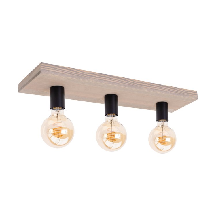 Oster Plafonnier 3xE27 Max.60W Pin Teinté Gris/Métal Noir Oster Plafonnier 3xE27 Max.60W Pin Teinté Gris/Métal Noir