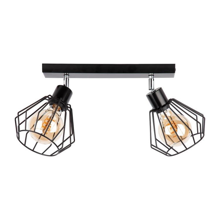 Limani Plafonnier 2xE27 Max.60W Métal Noir Limani Plafonnier 2xE27 Max.60W Métal Noir