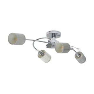 Marbella Plafonnier 4xE14 Max.9W Métal Chromé/Tissu Argenté