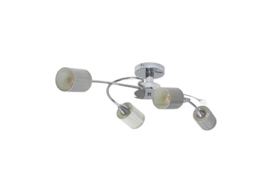 Marbella Plafonnier 4xE14 Max.9W Métal Chromé/Tissu Argenté