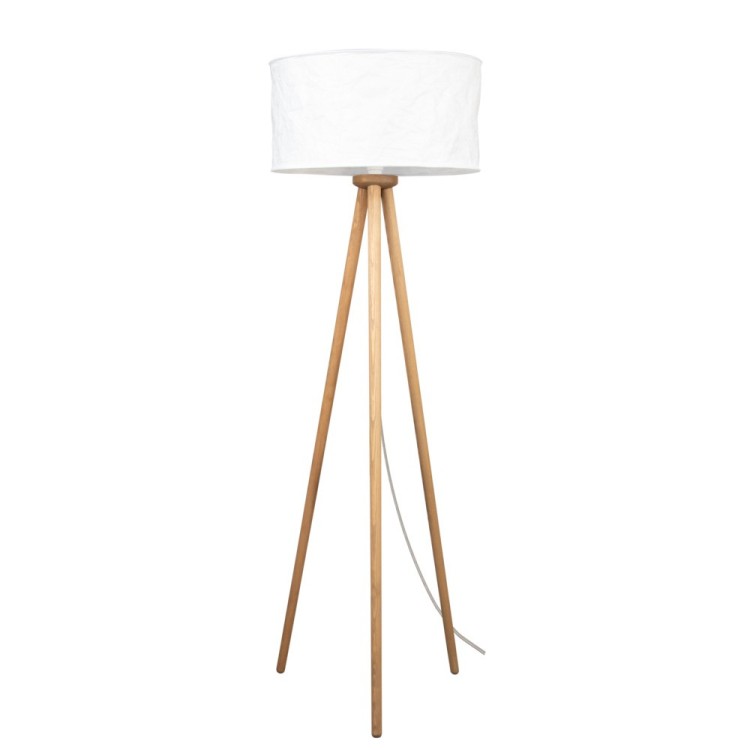 Laura Lampadaire 1xE27 Max.60W Pin Teinté Brun/Câble Transparent/Tissu Blanc Laura Lampadaire 1xE27 Max.60W Pin Teinté Brun/Câble Transparent/Tissu Blanc
