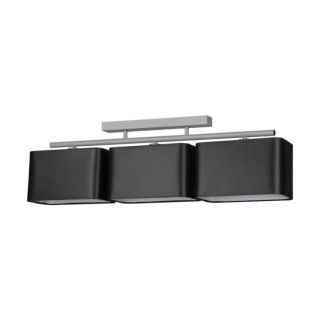 Vertigo Plafonnier 3xE27 Max.25W Métal Gris/Tissu Noir
