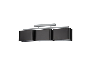 Vertigo Plafonnier 3xE27 Max.25W Métal Gris/Tissu Noir